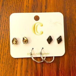 Charming Charlie set of 3 pairs of Earrings NEW Never Worn